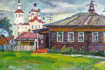 Музей И.А. Кускова в Тотьме. 2006. Холст, масло. 55х110